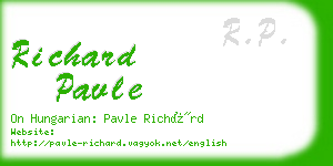 richard pavle business card